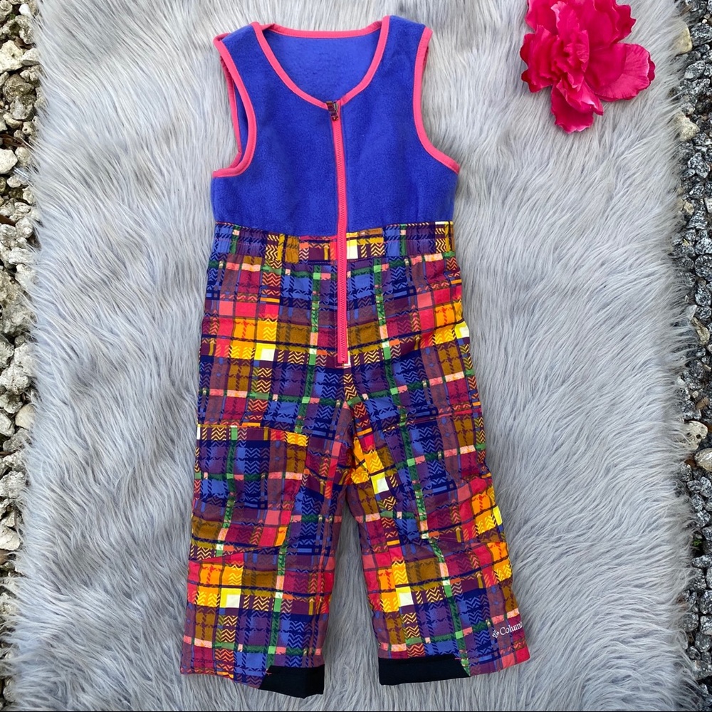 Columbia Toddler Girl Plaid Snow Bib 3T - Picture 2 of 10